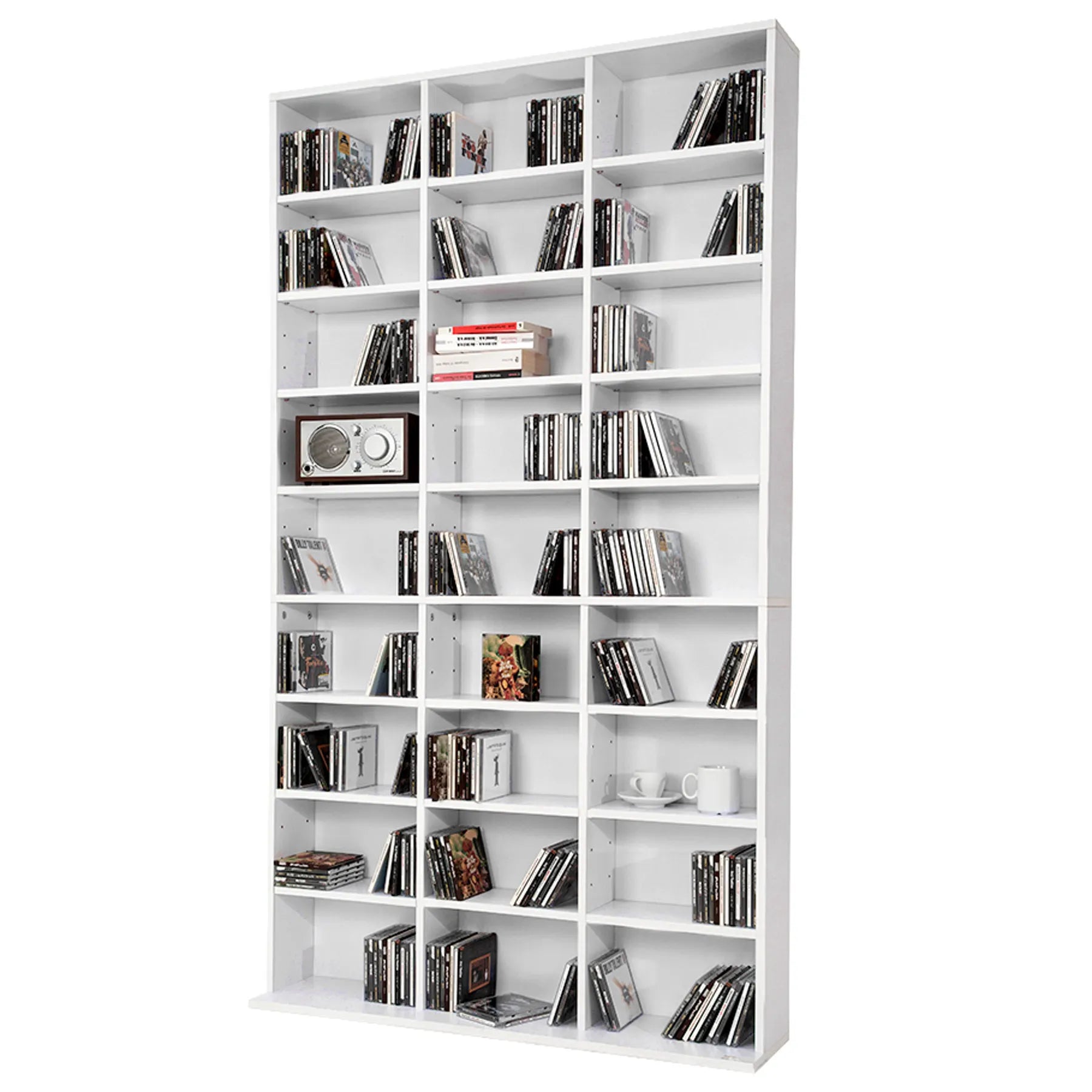 Estantería para CD/DVD capacidad para 1080 CD 180x102x23,5cm blanco 08 –  Mobikasa